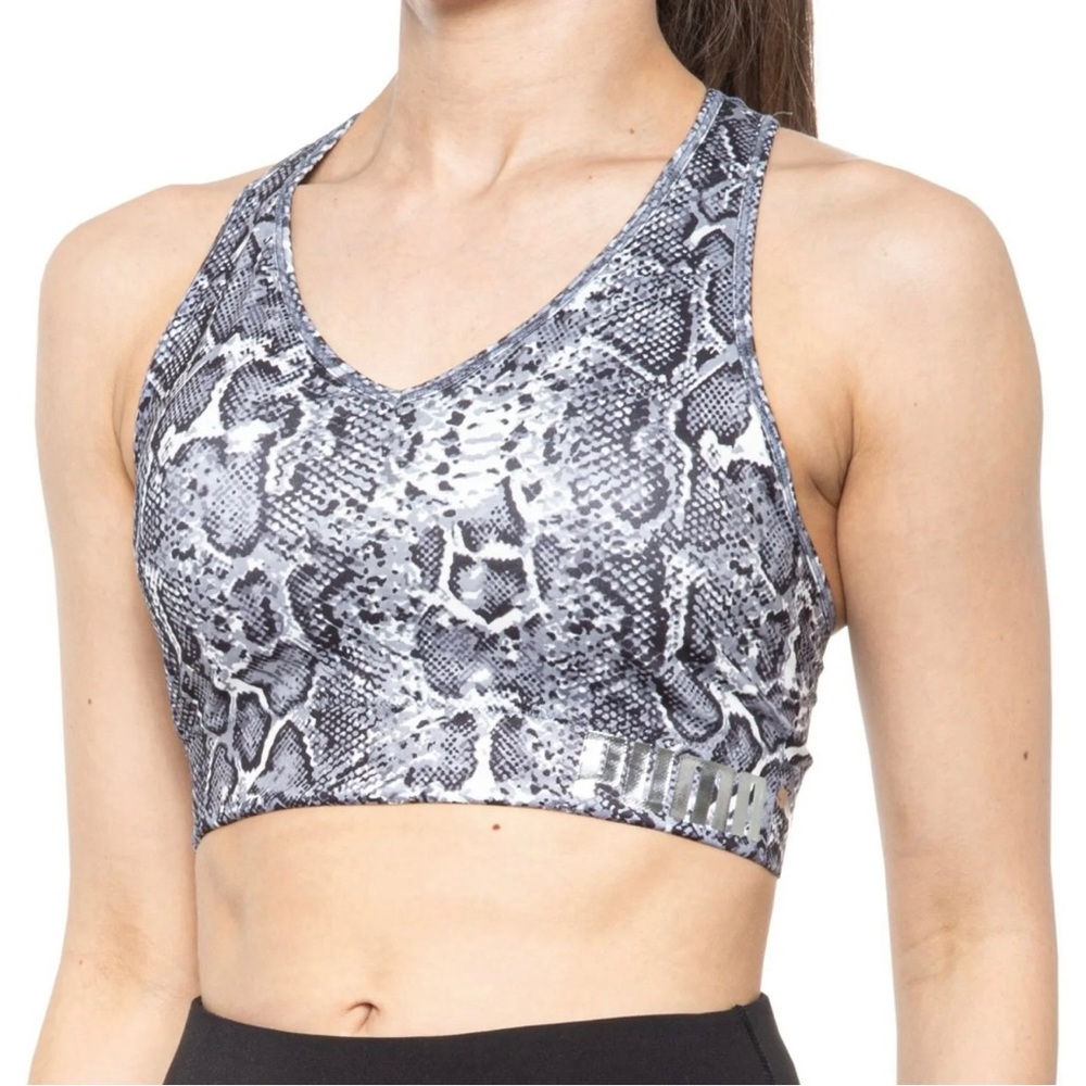 PUMA Snakeskin Sports Bra Seamless Drycell Moisture Wicking Removable Cups M